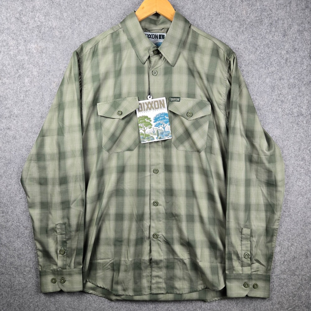 Dixxon Flannel Shirt Mens Large Green Plaid Palo Verde Bamboo Blend Workwear NWT